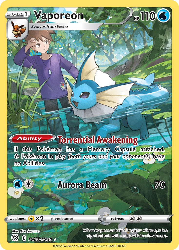 Vaporeon #TG02 Pokémon Card from Pokemon Brilliant Stars Set