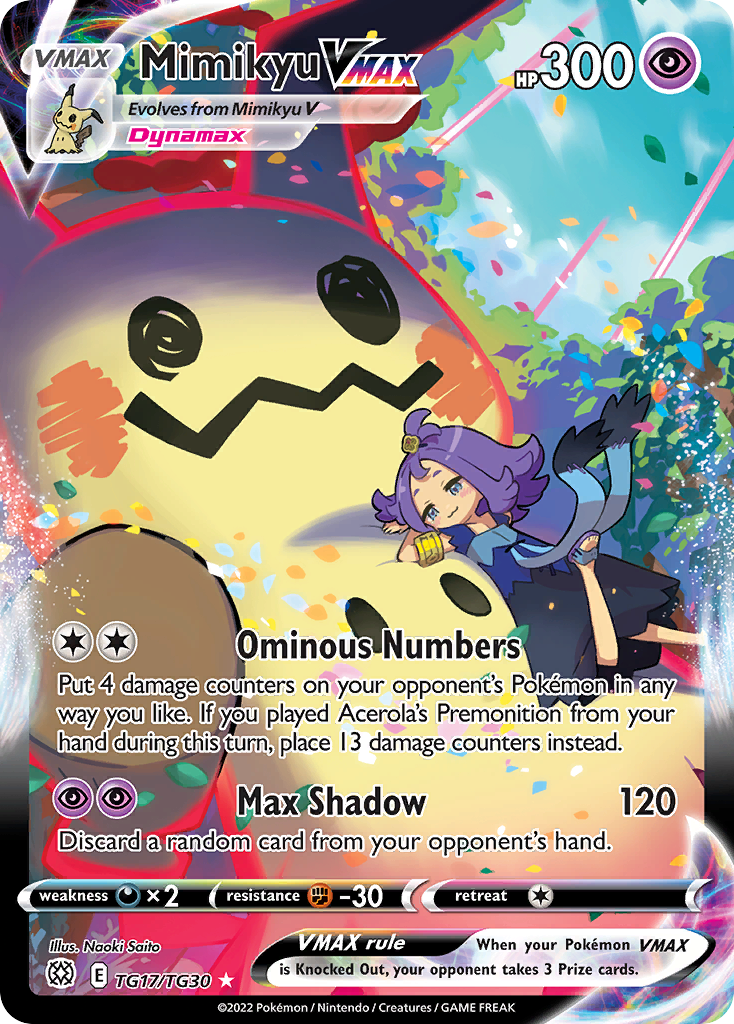 Mimikyu VMAX #TG17 Pokémon Card from Pokemon Brilliant Stars Set