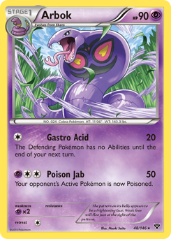 Arbok card for XY