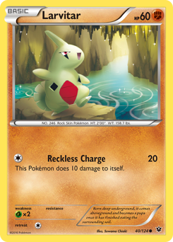 Larvitar card for Fates Collide