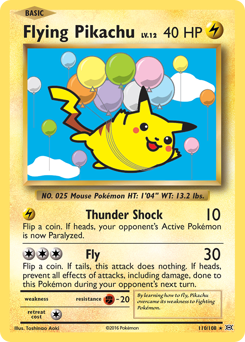 Flying Pikachu card for Evolutions