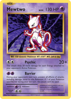 Mewtwo card for Evolutions