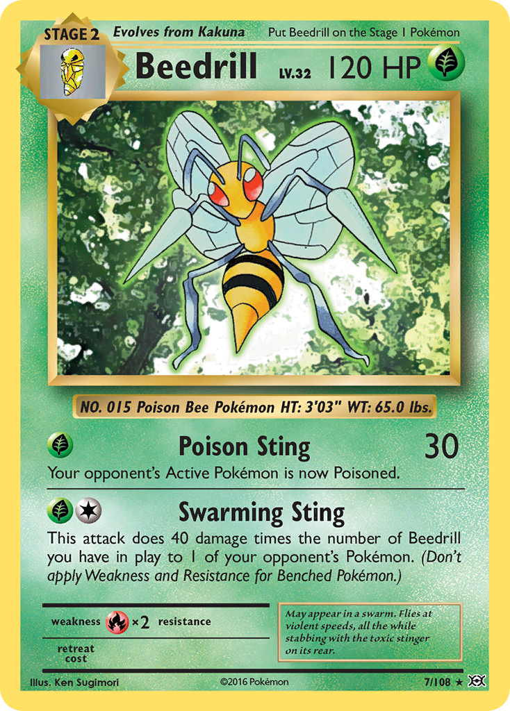 Beedrill 7 Evolutions 2016 Pokemon Card