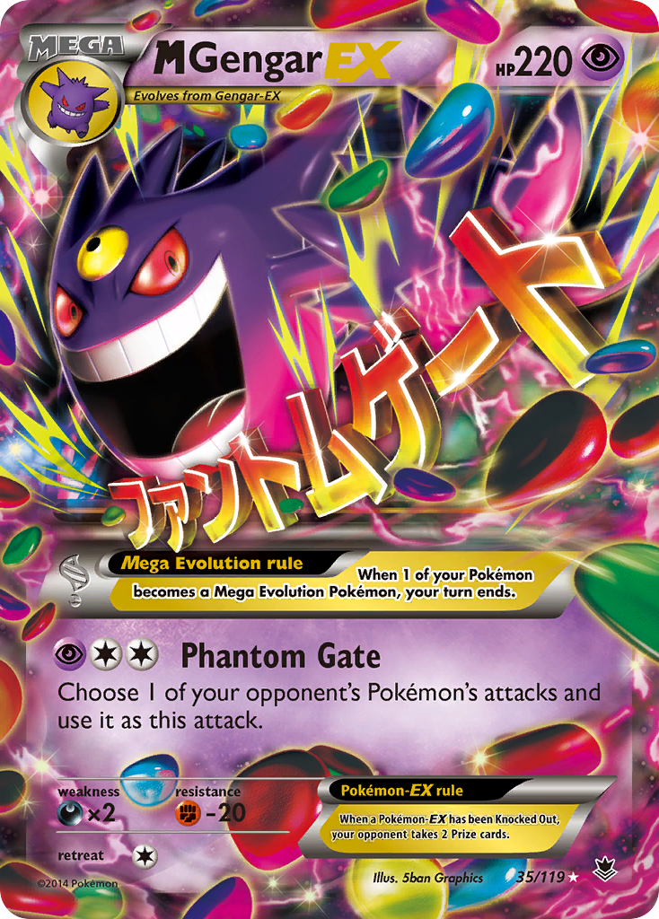 M Gengar EX 35 Phantom Forces 2014 Pokemon Card