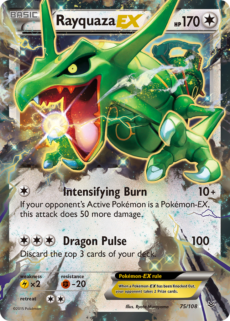 Rayquaza-EX Roaring Skies Card Price How much it's worth? | PKMN Collectors