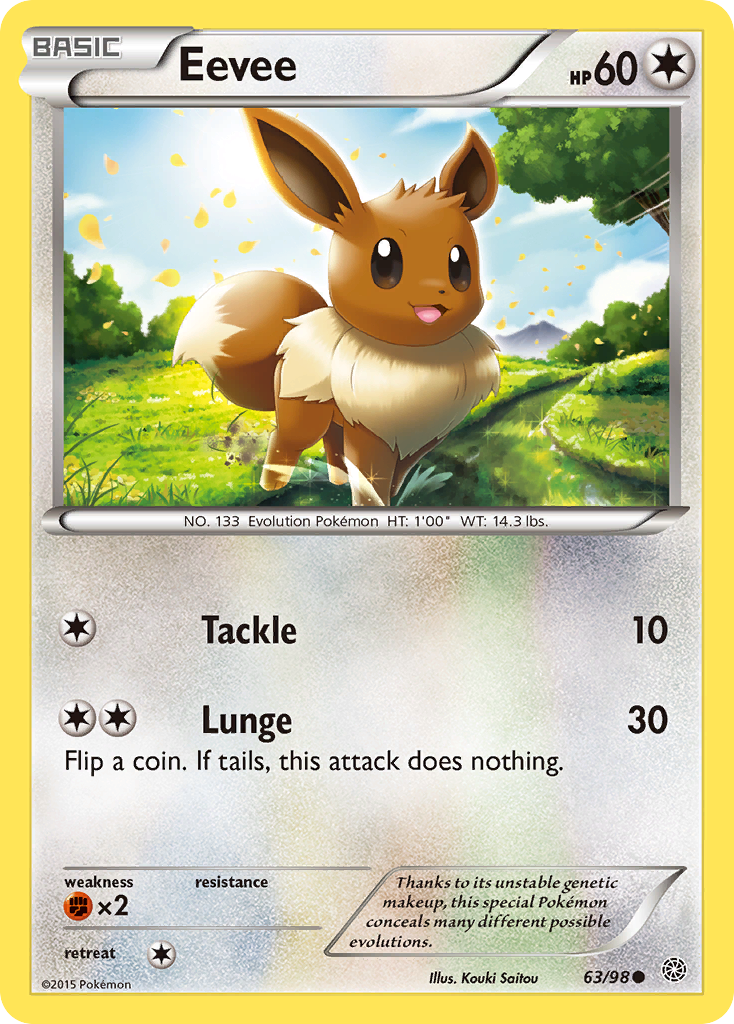 Eevee - Platinum - Rising Rivals #59 Pokemon Card